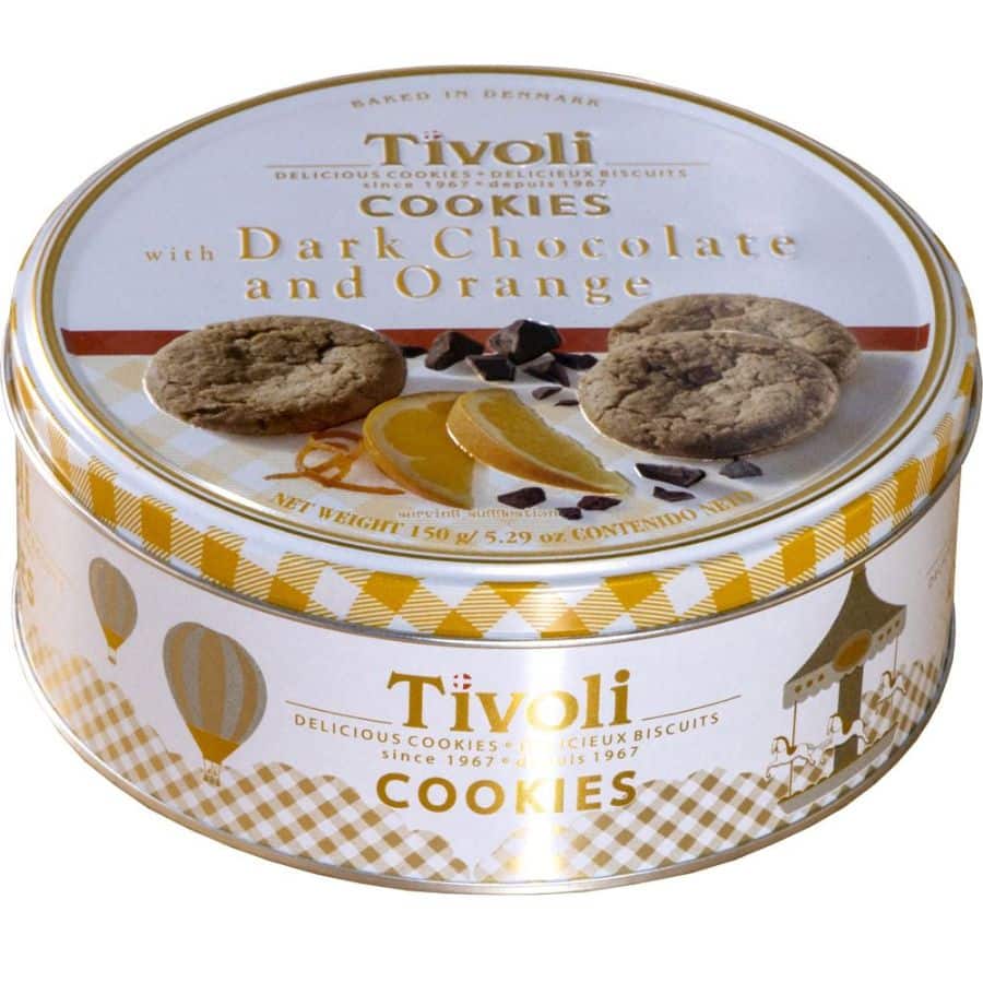 Ciastka w puszce Jacobsens Tivoli pomarańcza i gorzka czekolada (150g)