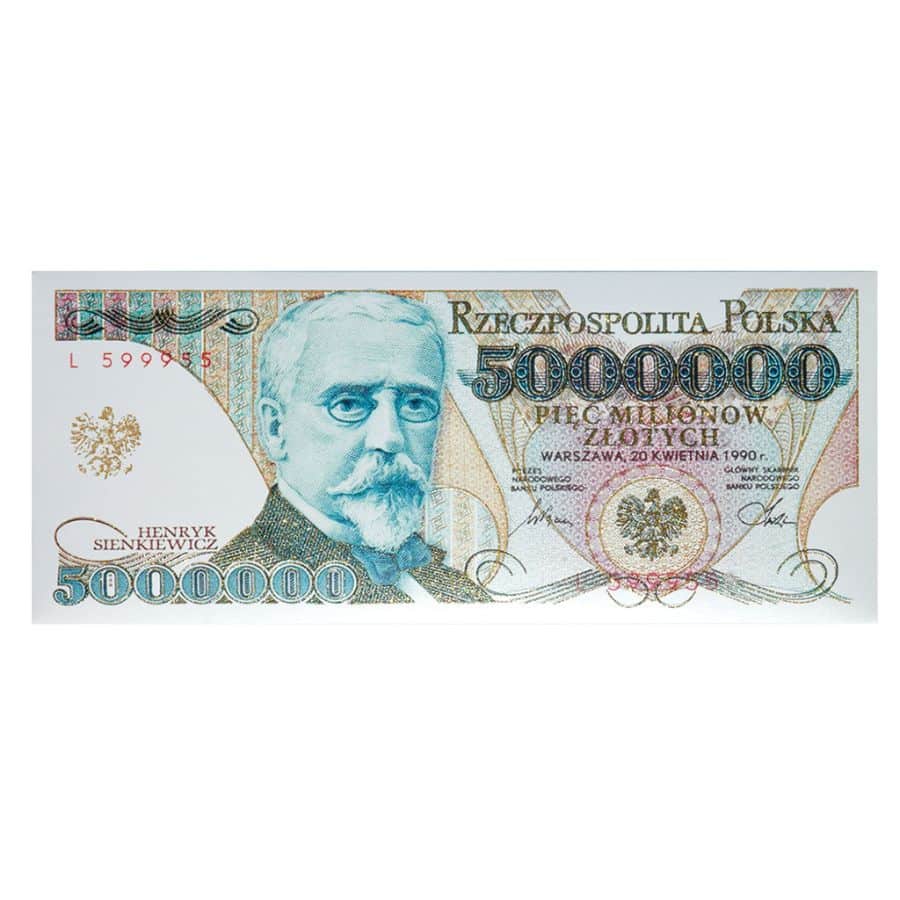 Banknot z belgijskiej czekolady Sienkiewicz ZŁOTY (60g)