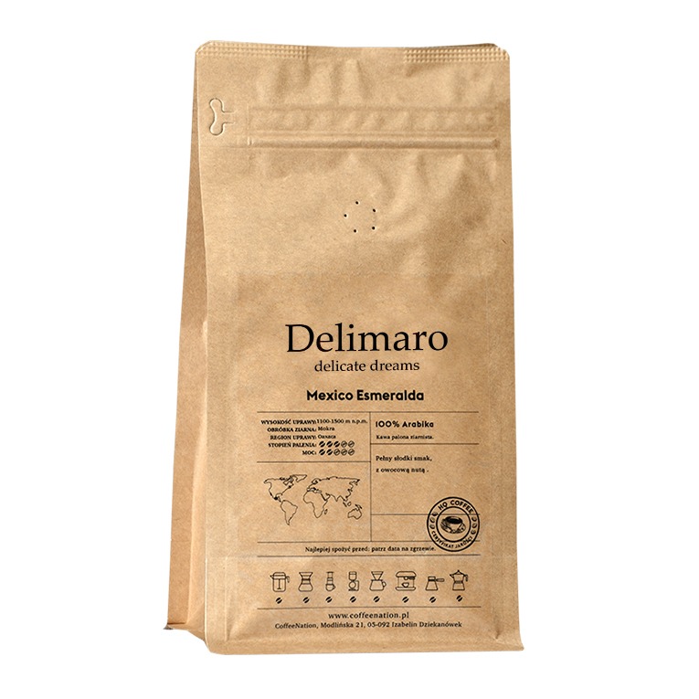 Kawa ziarnista Delimaro™ Mexico Esmeralda 100% Arabika (250g)