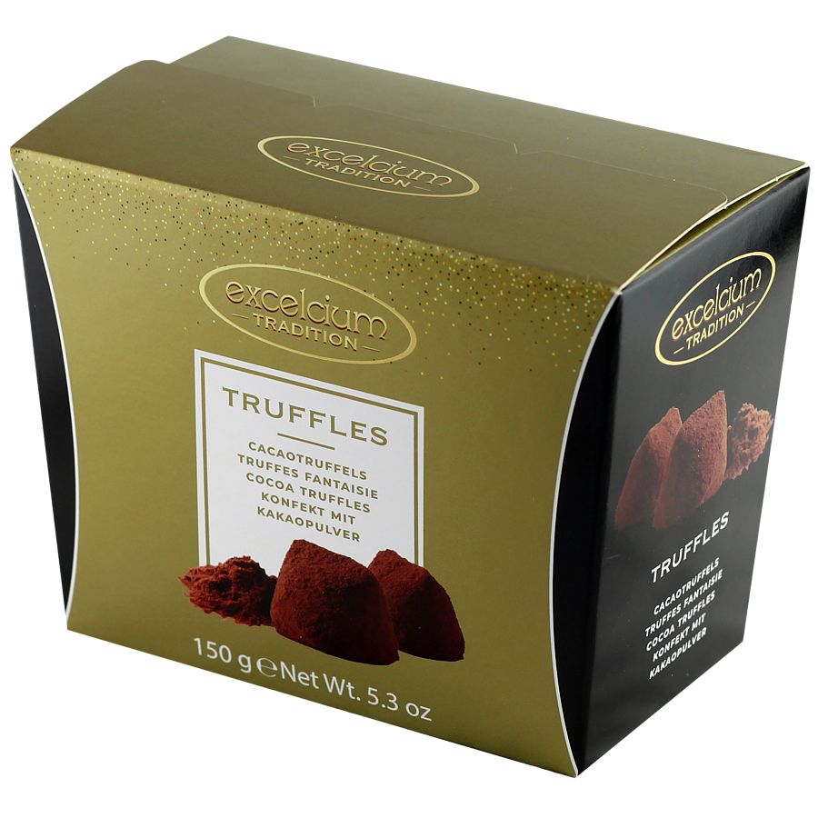 Trufle Excelcium czekoladowo-orzechowe w mlecznej posypce Gold (150g)