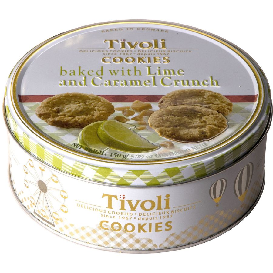 Ciastka w puszce Jacobsens Tivoli limonka i karmel (150g)