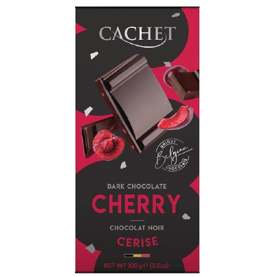 Czekolada gorzka Cachet 57% wiśniowa (100g)