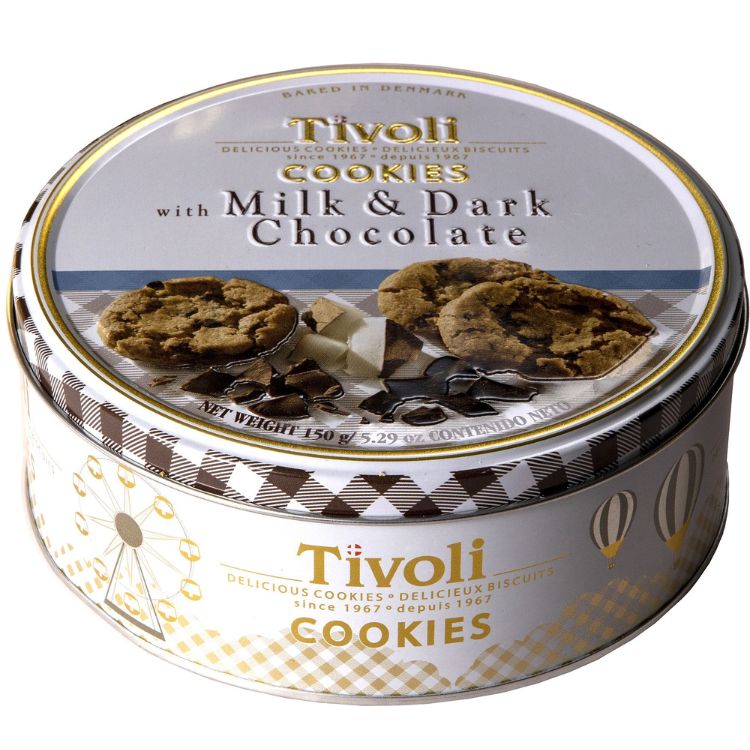 Duńskie ciasteczka Tivoli Milk & Dark Jacobsens (150g)