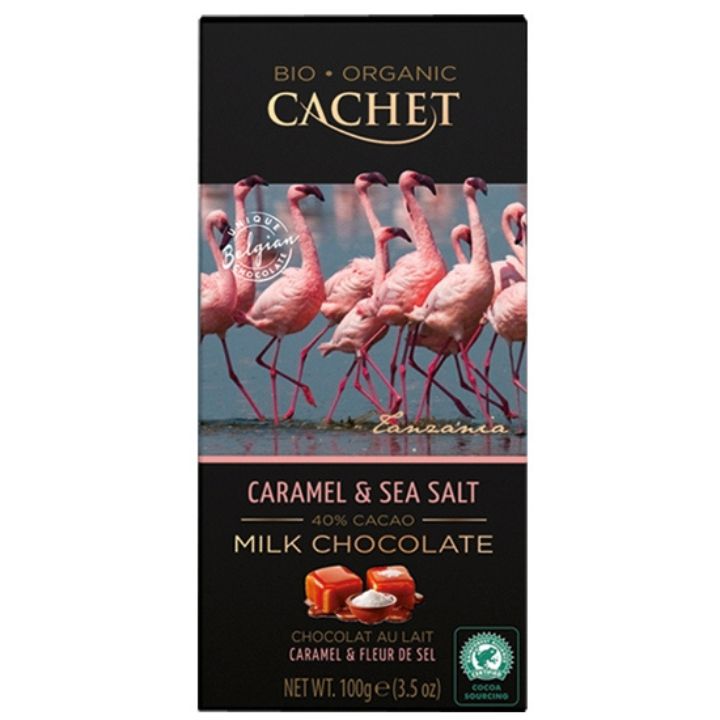 Czekolada Mleczna (40%) Bio-Organic Karmel i Sól Morska Cachet (100g)